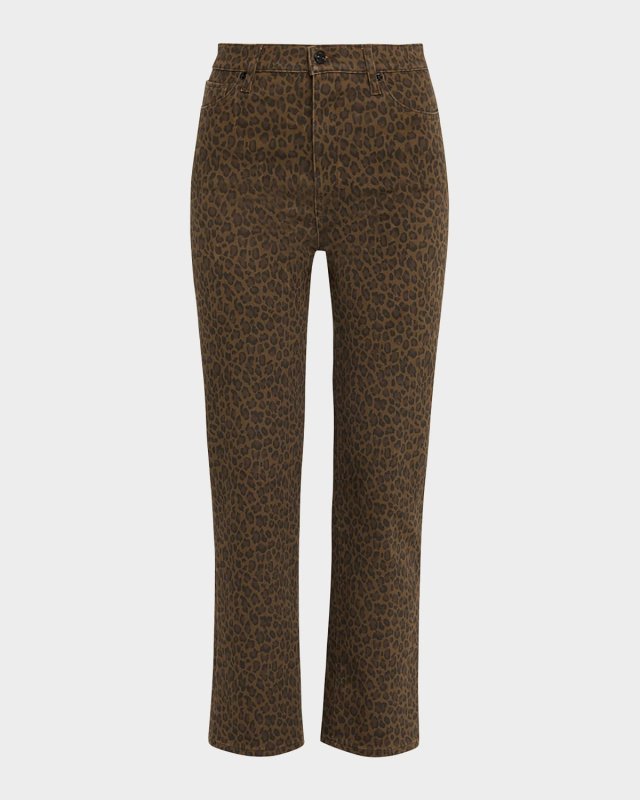 Le Sleek Straight Leopard Jeans